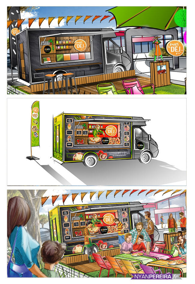Scenographe.freelance.thetralisation.conception.creation.Food-truck.resentation.dessin.scenographie.in.out-store